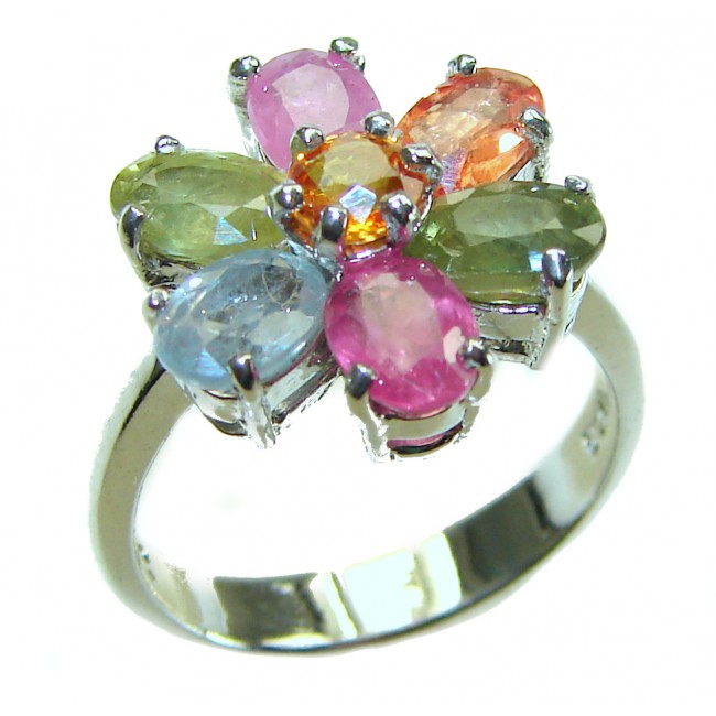 Brazilian Tourmaline .925 Sterling Silver Perfectly handcrafted Ring s. 6 1/4