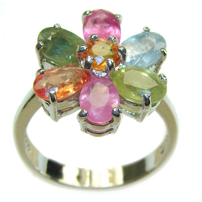 Brazilian Tourmaline .925 Sterling Silver Perfectly handcrafted Ring s. 6 1/4