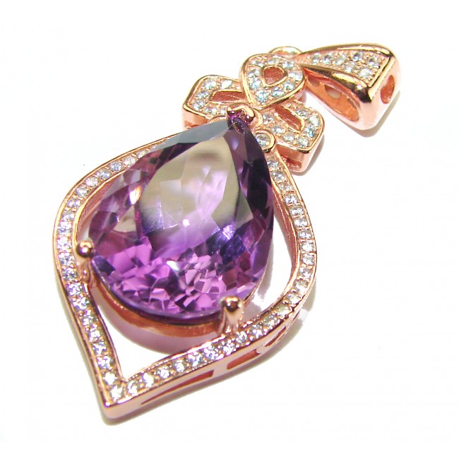 Vintage Design Amethyst 18K Gold over .925 Sterling Silver handcrafted Pendant