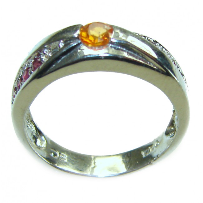 Authentic Citrine .925 Sterling Silver handmade Cocktail Ring s. 7