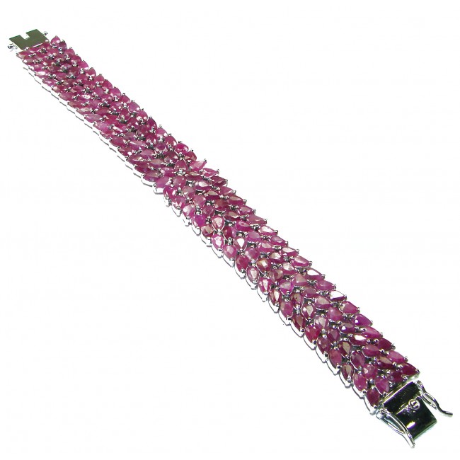 Mademoiselle natural Ruby .925 Sterling Silver handmade Statement Bracelet