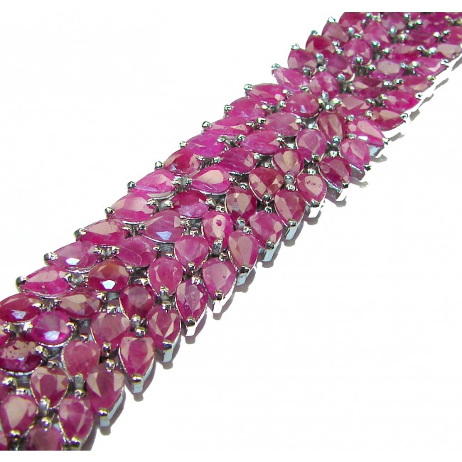 Mademoiselle natural Ruby .925 Sterling Silver handmade Statement Bracelet