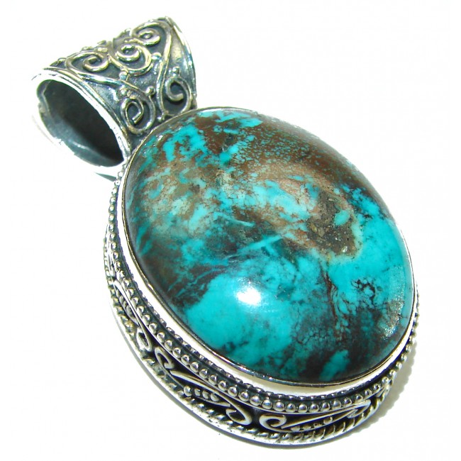 Arizona Beauty Natural Natural Turquoise .925 Sterling Silver handmade pendant