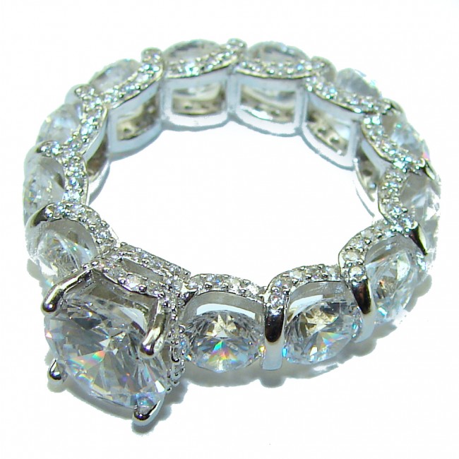 Radiant Femininity White Topaz .925 Sterling Silver handcrafted ring size 7