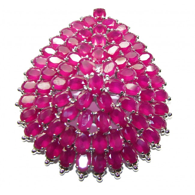 Outstanding Beauty genuine Ruby .925 Sterling Silver handmade Large Pendant and Brooch