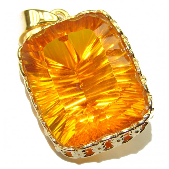 Golden Rays authentic Golden Topaz 14K Gold over .925 Sterling Silver handcrafted pendant