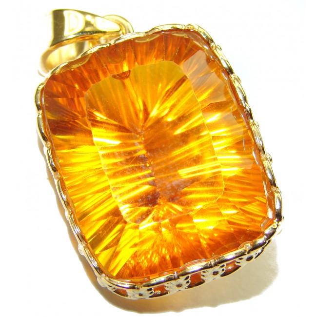 Golden Rays authentic Golden Topaz 14K Gold over .925 Sterling Silver handcrafted pendant