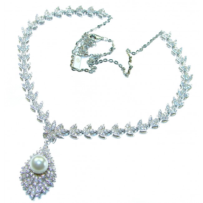 Exclusive Pearl White Topaz .925 Sterling Silver necklace