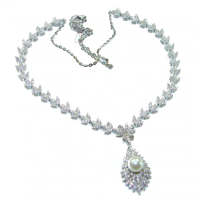 Exclusive Pearl White Topaz .925 Sterling Silver necklace