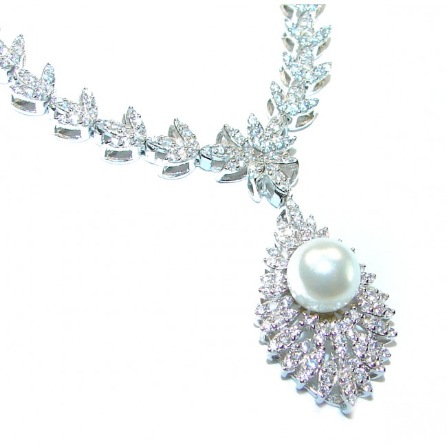 Exclusive Pearl White Topaz .925 Sterling Silver necklace