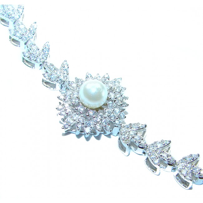 Luxurious Genuine White Topaz .925 Sterling Silver Bracelet