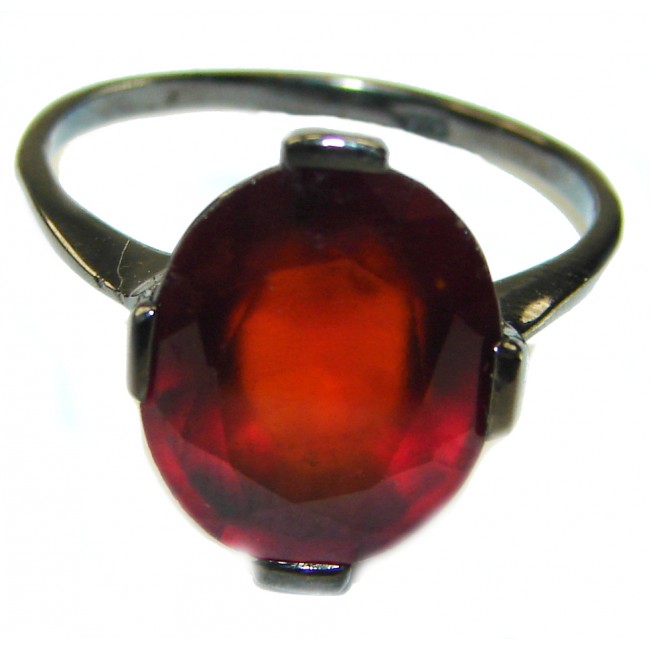 Red Treasure 8.5 carat Ruby .925 Silver handcrafted Ring s. 7 1/2