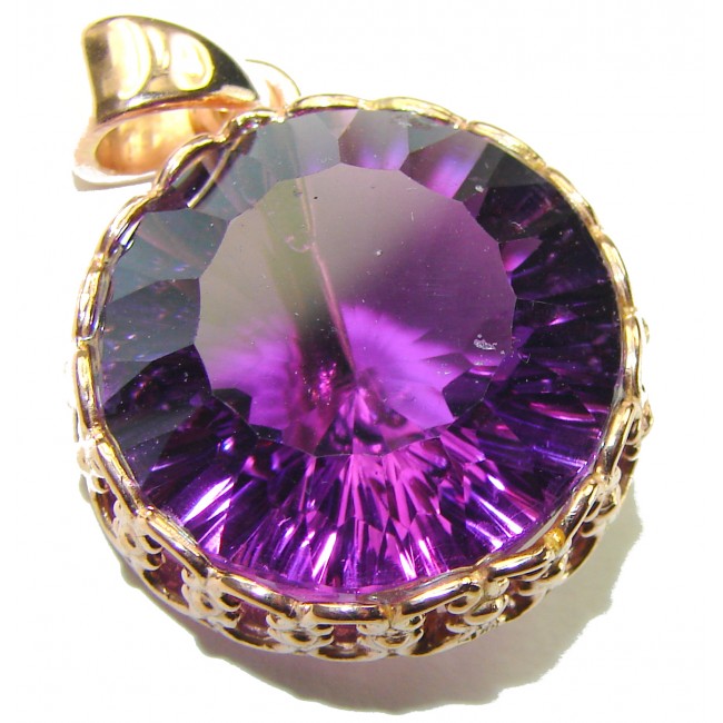 Vintage Design Amethyst 14K Gold over .925 Sterling Silver handcrafted Pendant