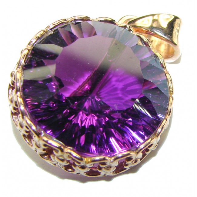 Vintage Design Amethyst 14K Gold over .925 Sterling Silver handcrafted Pendant