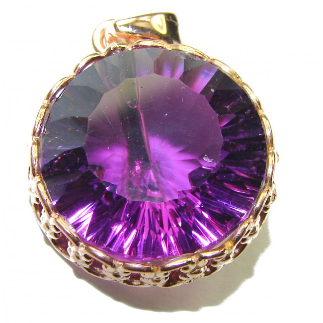 Vintage Design Amethyst 14K Gold over .925 Sterling Silver handcrafted Pendant