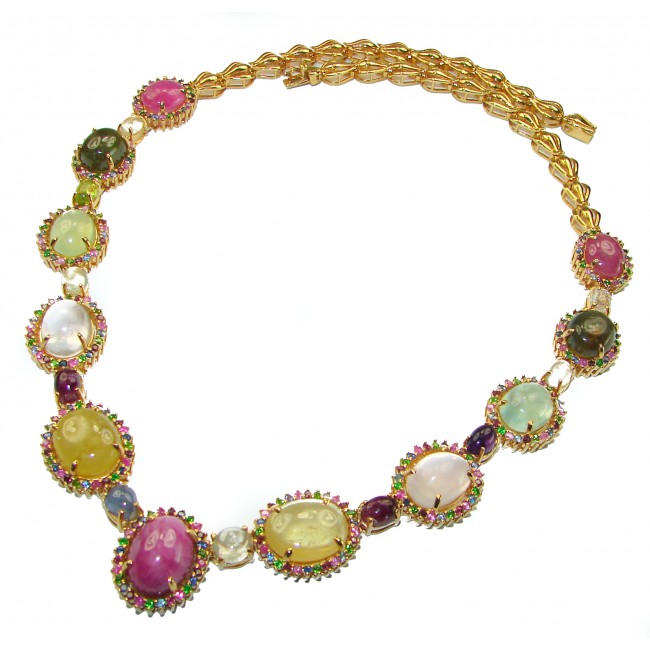 Color Me Brightly - Brazilian Watermelon Tourmaline 18K Gold over .925 Sterling Silver handmade necklace