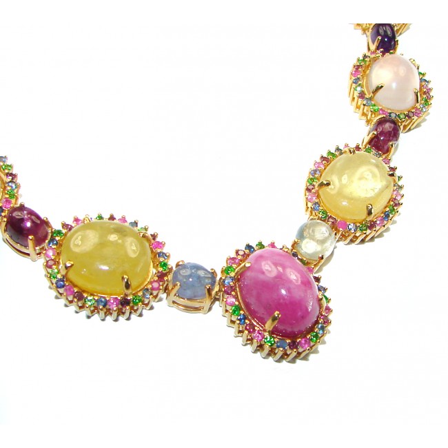 Color Me Brightly - Brazilian Watermelon Tourmaline 18K Gold over .925 Sterling Silver handmade necklace