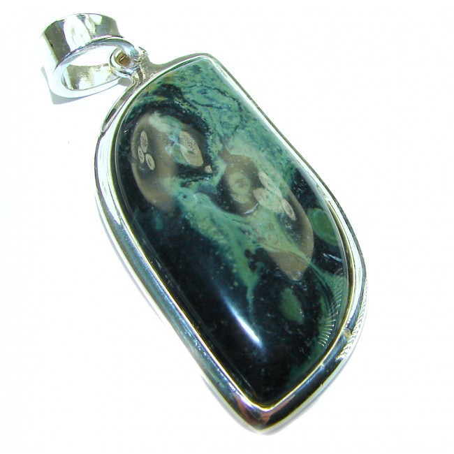 Huge natural best quality Rhyolite .925 Sterling Silver Pendant