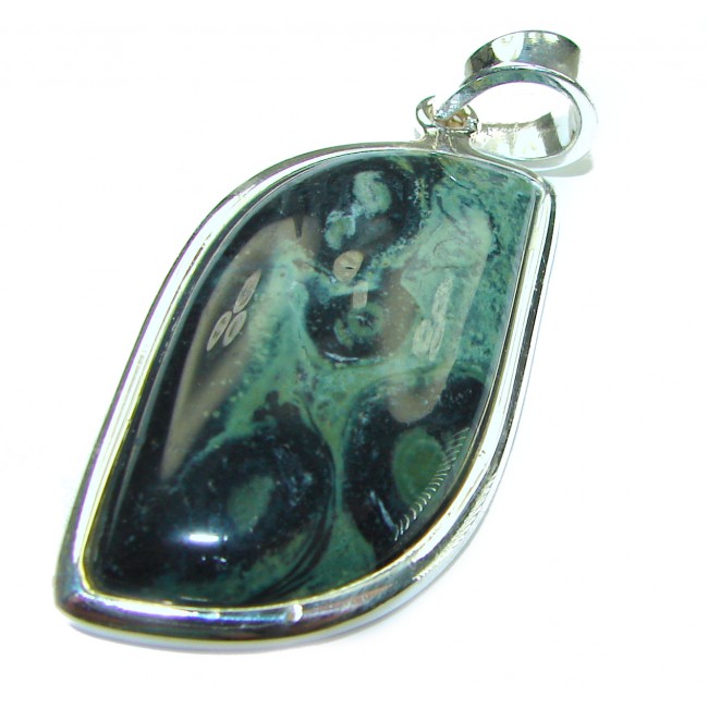 Huge natural best quality Rhyolite .925 Sterling Silver Pendant