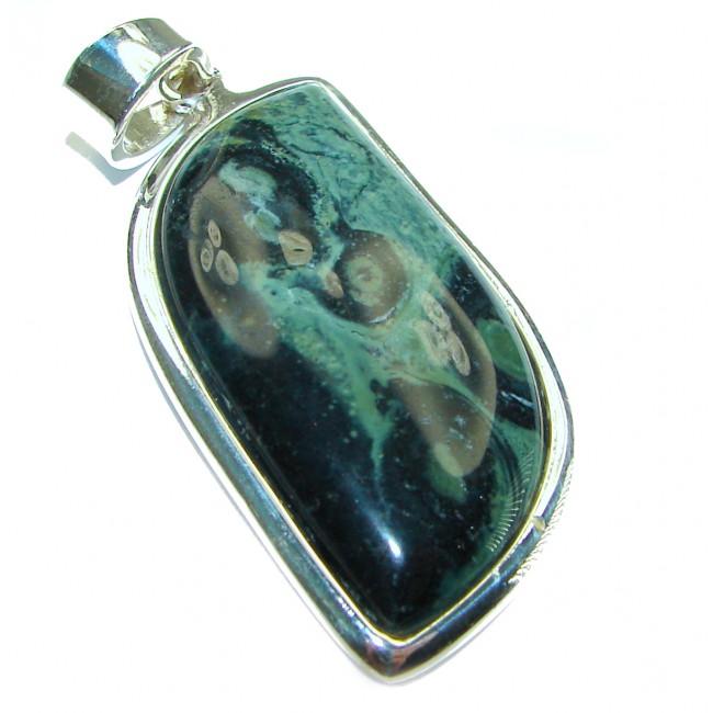 Huge natural best quality Rhyolite .925 Sterling Silver Pendant