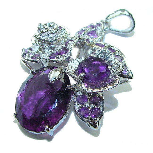 Purple Melody Amethyst .925 Sterling Silver handcrafted pendant