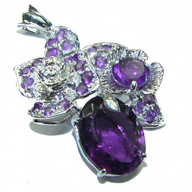 Purple Melody Amethyst .925 Sterling Silver handcrafted pendant