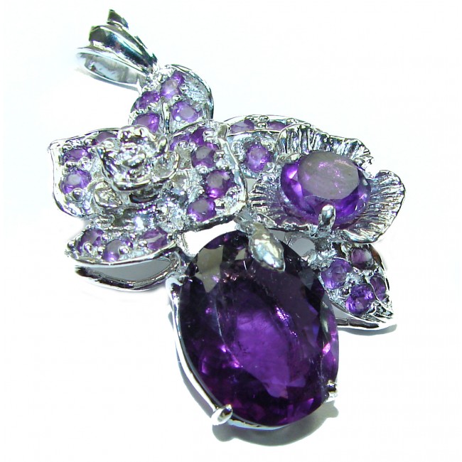 Purple Melody Amethyst .925 Sterling Silver handcrafted pendant