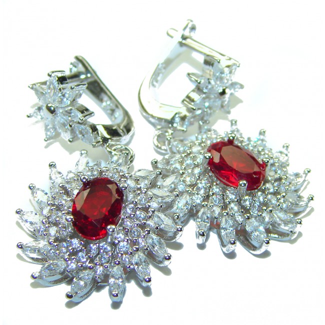 Timeless Treasure Red Topaz .925 Sterling Silver handcrafted Earrings