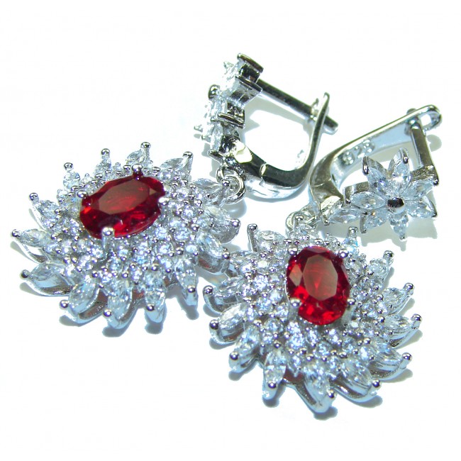 Timeless Treasure Red Topaz .925 Sterling Silver handcrafted Earrings