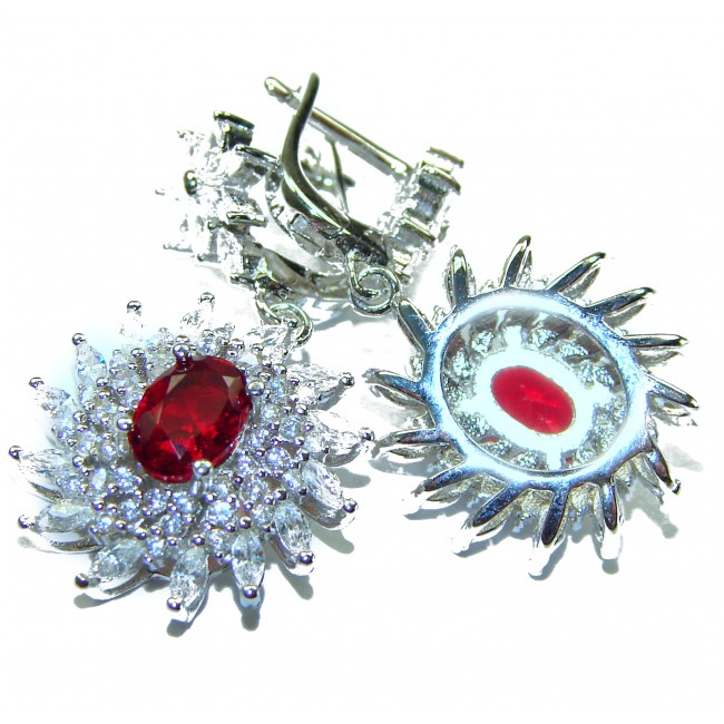 Timeless Treasure Red Topaz .925 Sterling Silver handcrafted Earrings