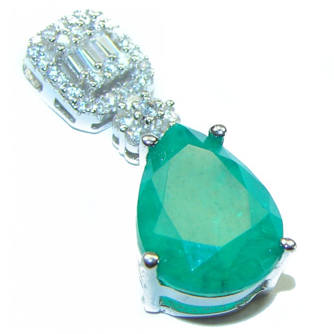 Gabriella Very Unique Emerald .925 Sterling Silver handmade Pendant