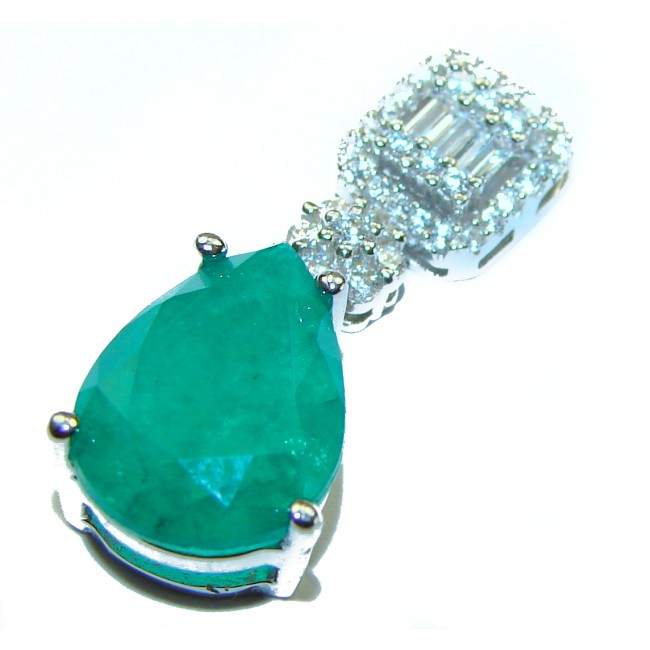 Gabriella Very Unique Emerald .925 Sterling Silver handmade Pendant