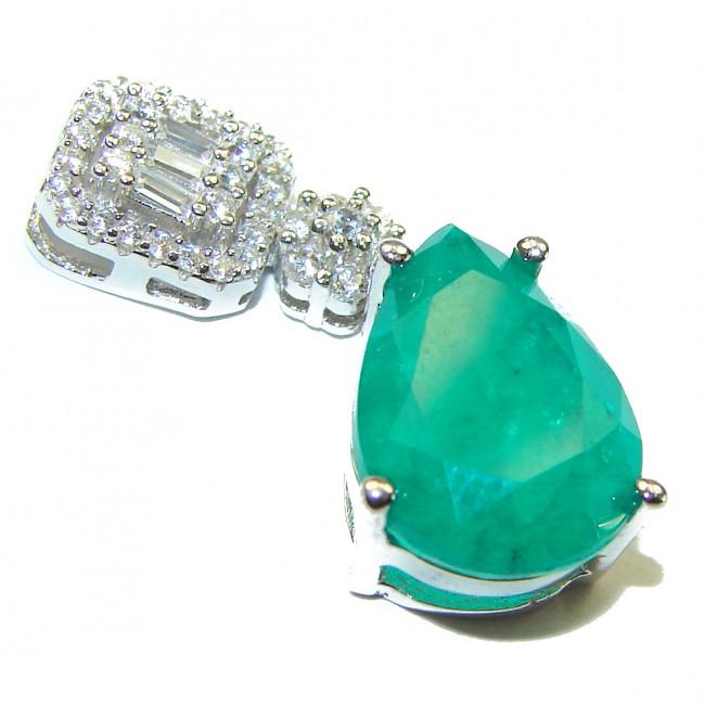 Gabriella Very Unique Emerald .925 Sterling Silver handmade Pendant