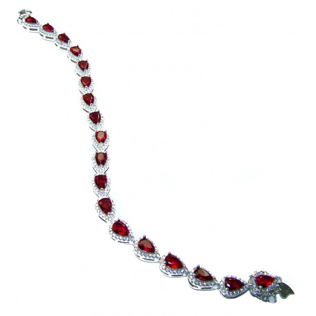 Precious Ruby .925 Sterling Silver Tennis Bracelet