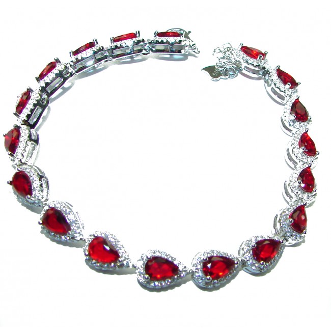 Precious Ruby .925 Sterling Silver Tennis Bracelet