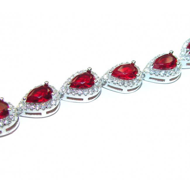 Precious Ruby .925 Sterling Silver Tennis Bracelet