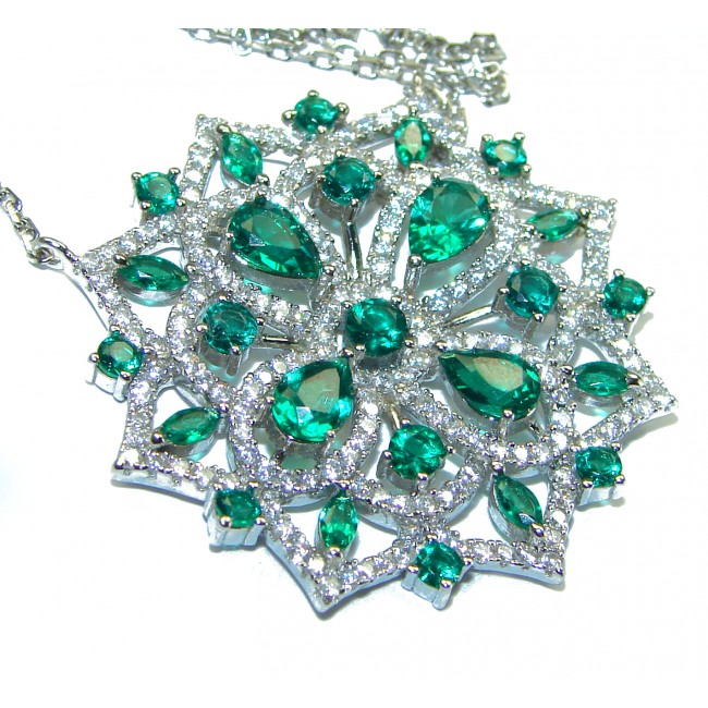 Luxurious Chrome Diopside .925 Sterling Silver handmade Necklace