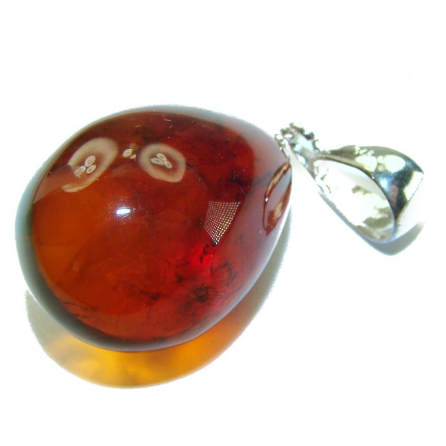 Vintage Beauty authentic Baltic Amber .925 Sterling Silver handcrafted pendant