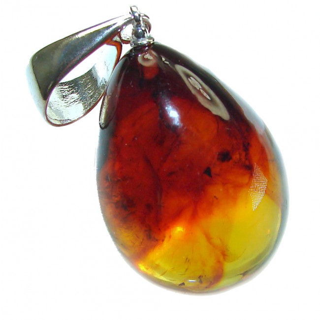 Vintage Beauty authentic Baltic Amber .925 Sterling Silver handcrafted pendant