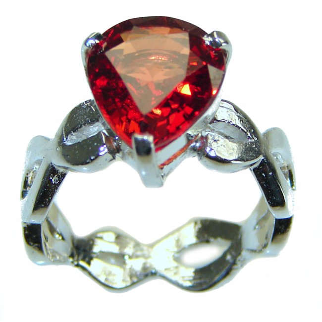 Red Treasure 8.5 carat Ruby .925 Silver handcrafted Ring s. 8 1/2