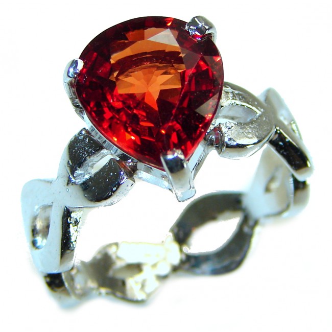 Red Treasure 8.5 carat Ruby .925 Silver handcrafted Ring s. 8 1/2