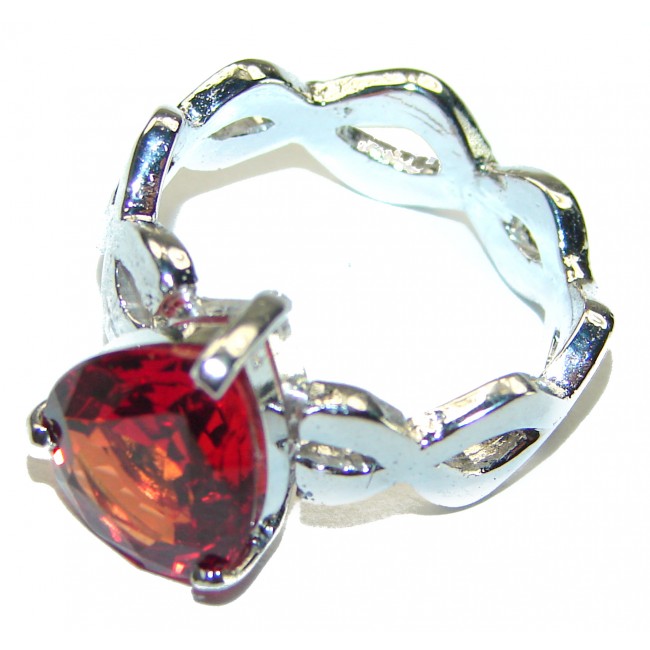 Red Treasure 8.5 carat Ruby .925 Silver handcrafted Ring s. 8 1/2