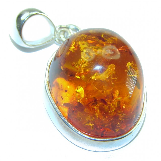 Vintage Beauty authentic Baltic Amber .925 Sterling Silver handcrafted pendant