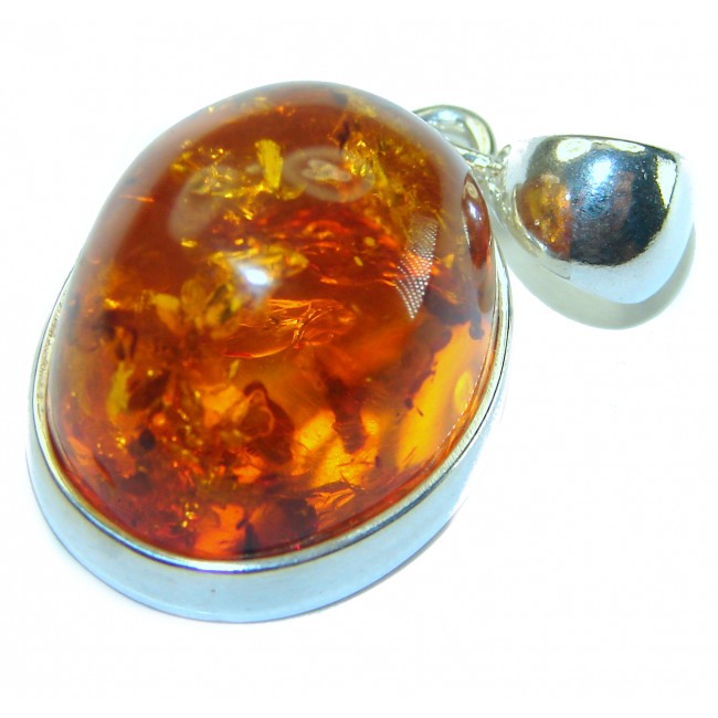 Vintage Beauty authentic Baltic Amber .925 Sterling Silver handcrafted pendant