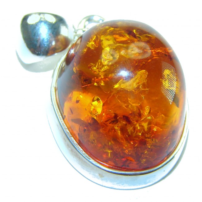 Vintage Beauty authentic Baltic Amber .925 Sterling Silver handcrafted pendant