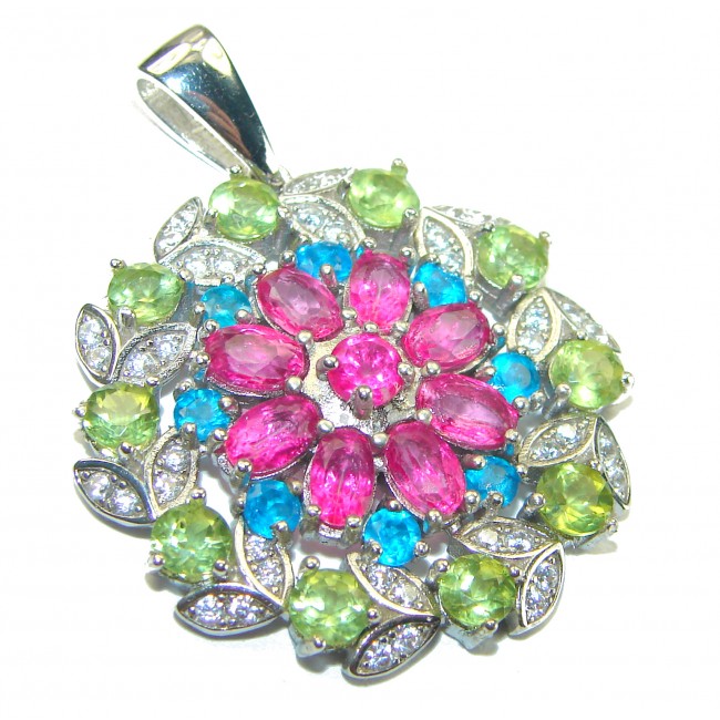 A Spark of Sweetness Pink Topaz .925 Sterling Silver handcrafted pendant