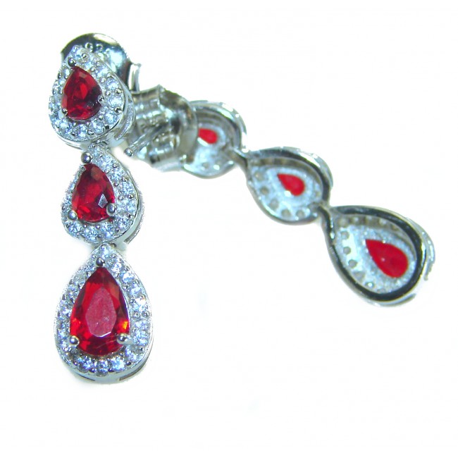 Excellent quality Ruby .925 Sterling Silver handcrafted earrings