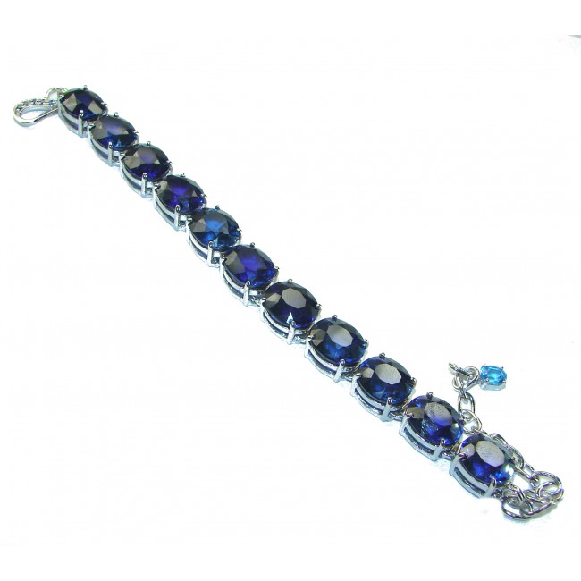 105.5 carat London Blue Topaz .925 Sterling Silver handcrafted Bracelet