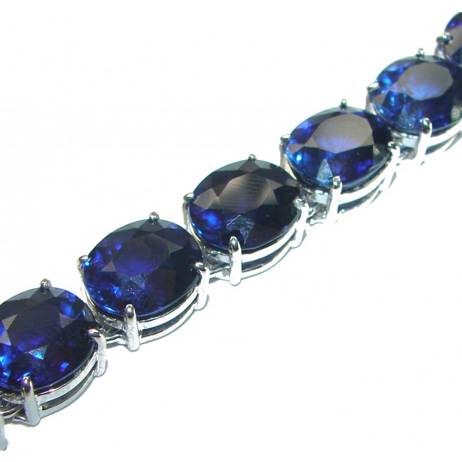 105.5 carat London Blue Topaz .925 Sterling Silver handcrafted Bracelet