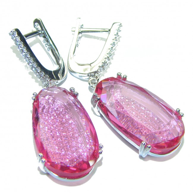 Blooming Orchid Pink Topaz .925 Sterling Silver handcrafted Earrings